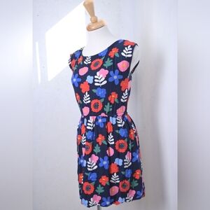 Simons twik | Colorful flower sleevless dress with elastic waist